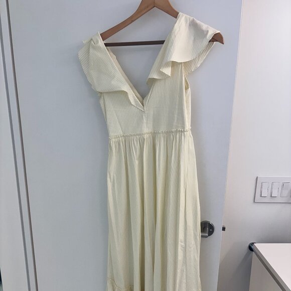 La Ligne Dress D'Ete Flutter Sleeve Maxi Dress in Butter Yellow - Picture 2 of 9